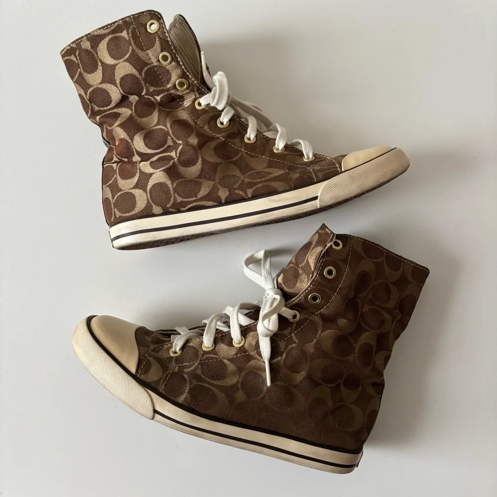 Coach Signature High-Top Sneakers - Picture 7 of 11